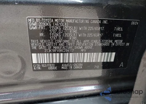 2024 Toyota Rav4 Le from USA, damaged, VIN 2T3K1RFV9RC294117
